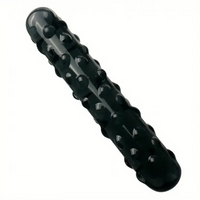 6.89in Crystal Clear Penis Glass Double Sided Spiked Dildo Masturbator