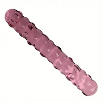 6.89in Crystal Clear Penis Glass Double Sided Spiked Dildo Masturbator