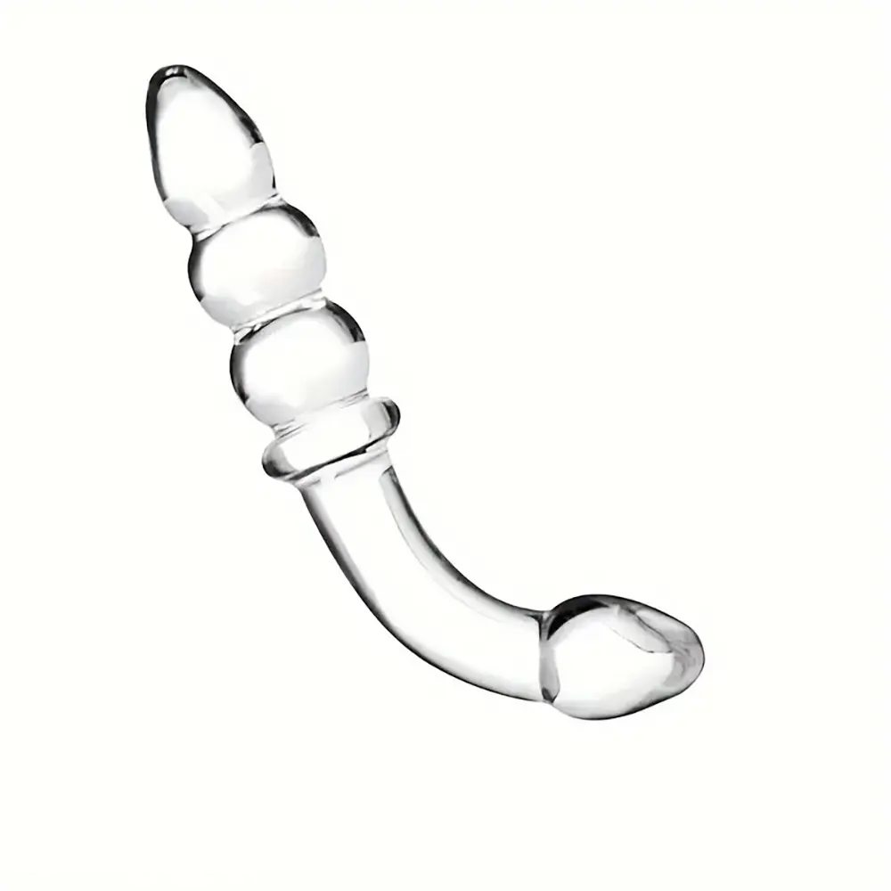 6.89in Double Headed Glass Dildo For Enhanced Pleasure With Beads