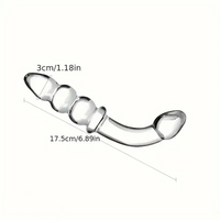 6.89in Double Headed Glass Dildo For Enhanced Pleasure With Beads