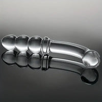 6.89in Double Headed Glass Dildo For Enhanced Pleasure With Beads