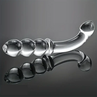 6.89in Double Headed Glass Dildo For Enhanced Pleasure With Beads