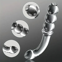 6.89in Double Headed Glass Dildo For Enhanced Pleasure With Beads