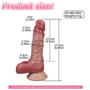 6.89in Double-layer Liquid Silicone Skin-like Soft Lifelike Real Women Dildo