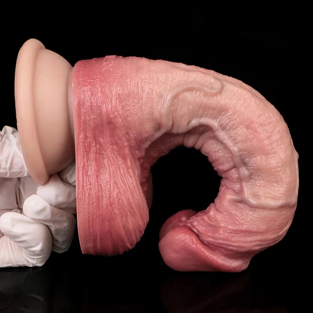 6.89in Double-layer Liquid Silicone Skin-like Soft Lifelike Real Women Dildo