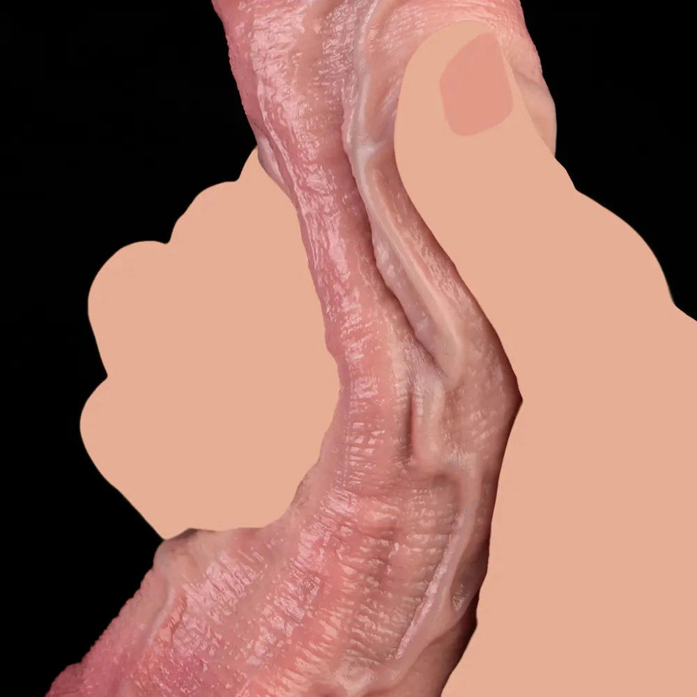 6.89in Double-layer Liquid Silicone Skin-like Soft Lifelike Real Women Dildo