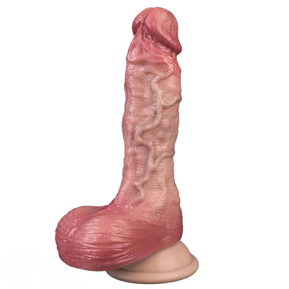 6.89in Double-layer Liquid Silicone Skin-like Soft Lifelike Real Women Dildo