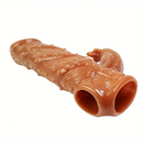 6.89in Flesh Skin Spiked Hollow Penis Sleeve Dildo For Cock Enlargement