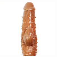 6.89in Flesh Skin Spiked Hollow Penis Sleeve Dildo For Cock Enlargement