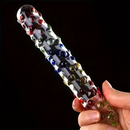6.89in Glazed Spiked Glass Penis Massage Wand Dildo For Anal Massage
