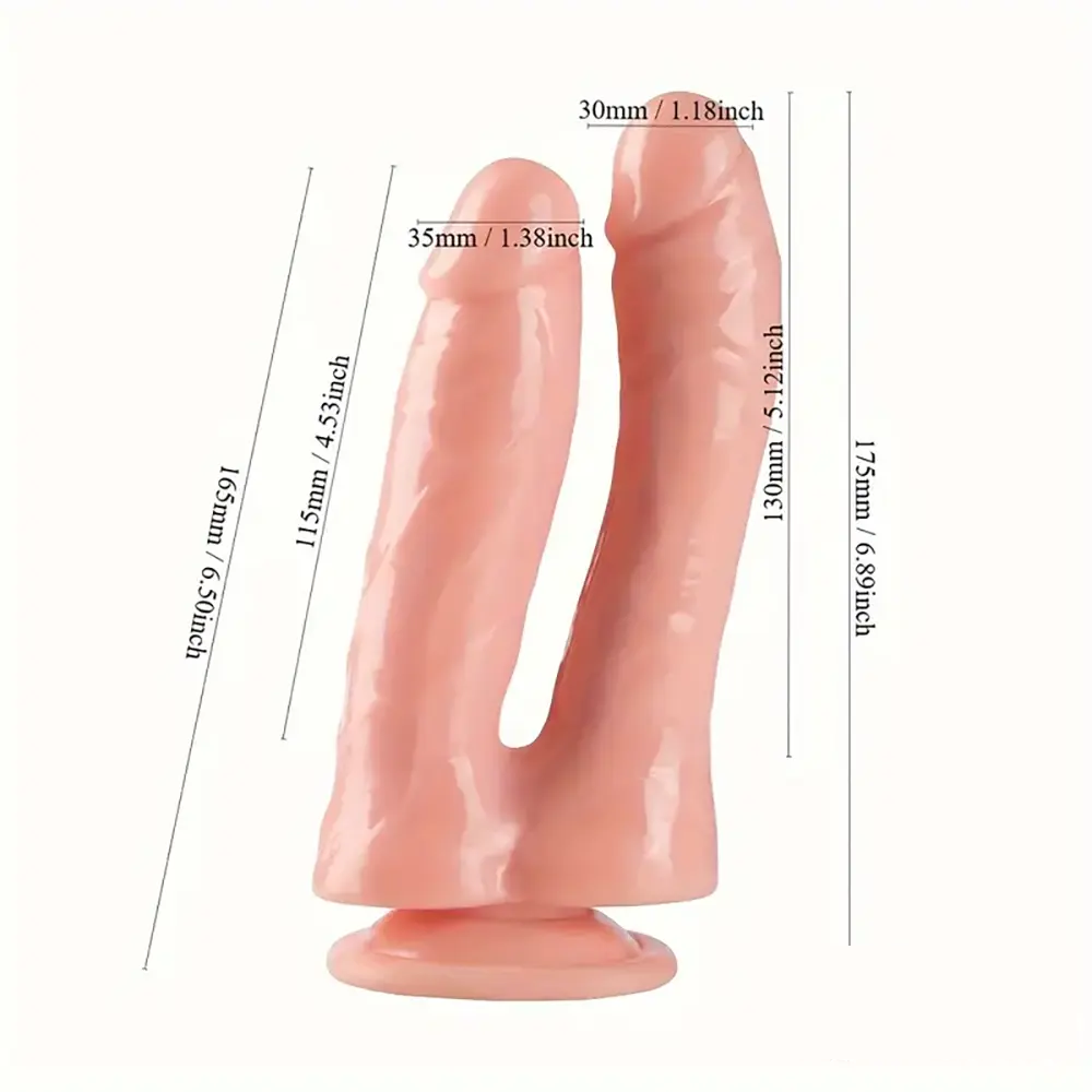 6.89in Lifelike Double Penetration Dildo For Anal Dilator With Sucker