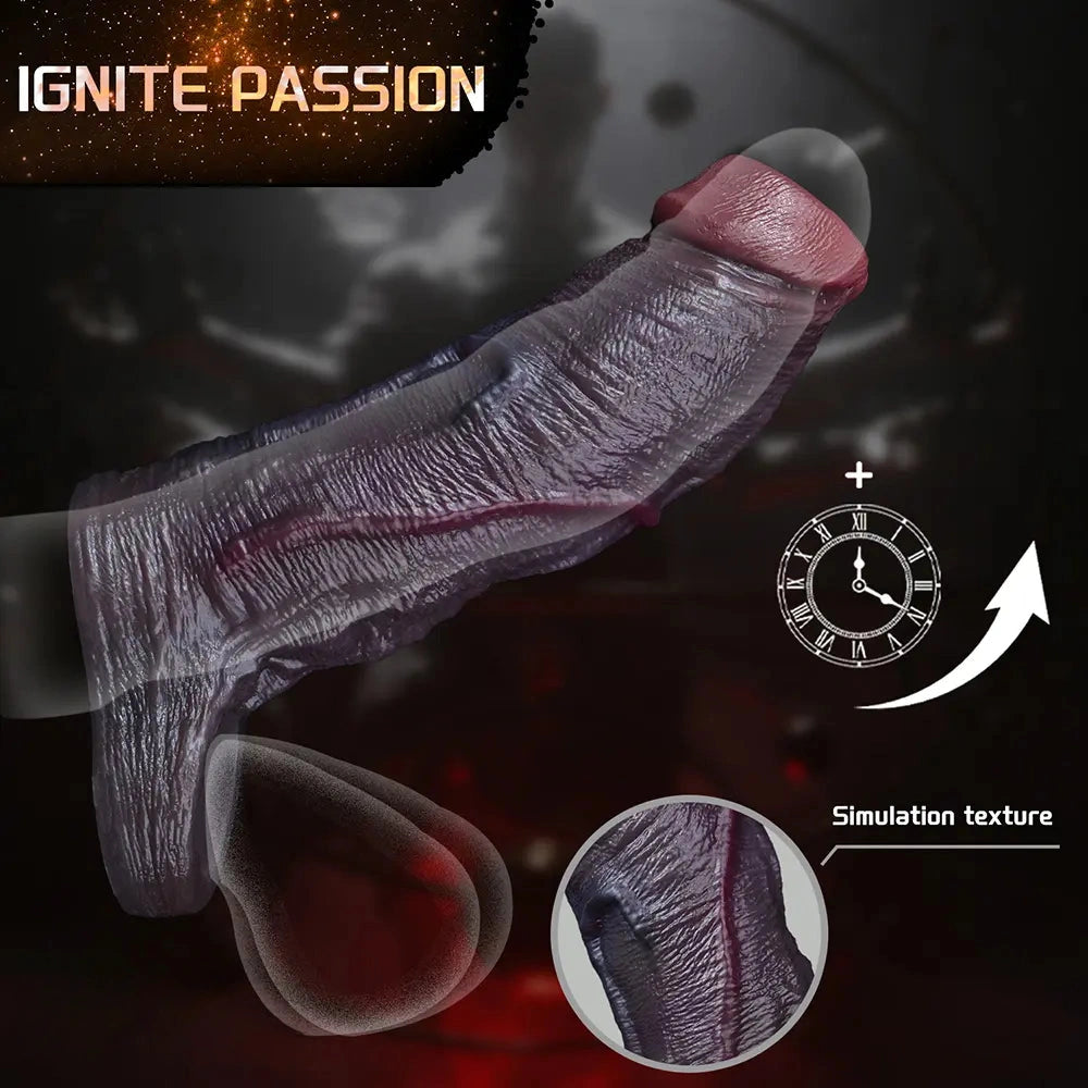 6.89in Platinum Silicone Soft Real Feeling Dildo Sleeve Stretchy Extension Toy