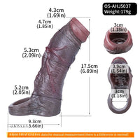 6.89in Platinum Silicone Soft Real Feeling Dildo Sleeve Stretchy Extension Toy