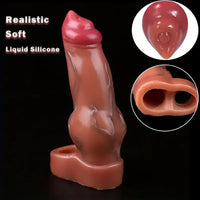 6.89in Realistic Dog Knot Penis Sleeve Soft Silicone Real Feeling Dildo