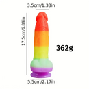 6.89in Silicone Rainbow Soft Realistic Design Harness Compatible Dildo