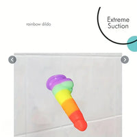 6.89in Silicone Rainbow Soft Realistic Design Harness Compatible Dildo