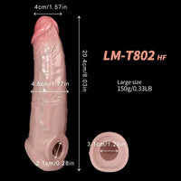 6.8in 8.03in Silicone Soft Cock Dildo Sleeve With Cock Ring For Cock Enlarge
