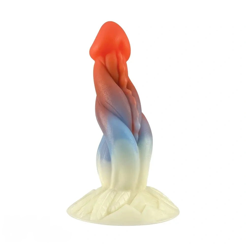 6.8in Gradient-Colored Realistic Texture Soft Touch Fantasy Spiral Dildo