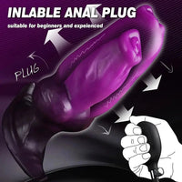 6.8in Inflatable Liquid Silicone Wearable Knot Soft Dildo With Safe T-Base