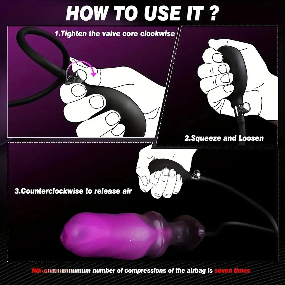 6.8in Inflatable Liquid Silicone Wearable Knot Soft Dildo With Safe T-Base