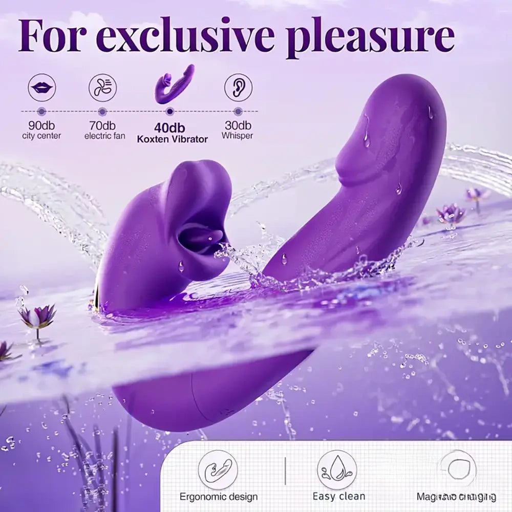 6.92in Dual Heads Automatic Thrusting Lucking Sucking Vibrating Dildo
