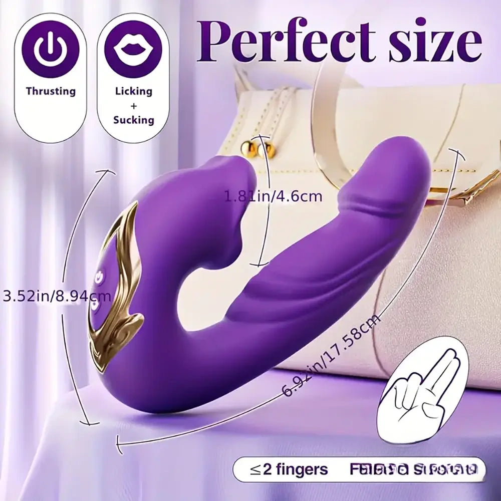 6.92in Dual Heads Automatic Thrusting Lucking Sucking Vibrating Dildo