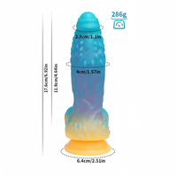 6.92in Glow-in-the-Dark Realistic Silicone Soft Uncut Colorful Dildo