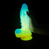 6.92in Glow-in-the-Dark Realistic Silicone Soft Uncut Colorful Dildo