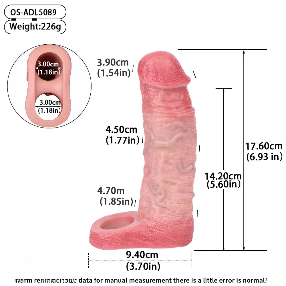 6.93in Soft Lifelike Cock Sleeve Dildo For Couples Gay Sex Using Time