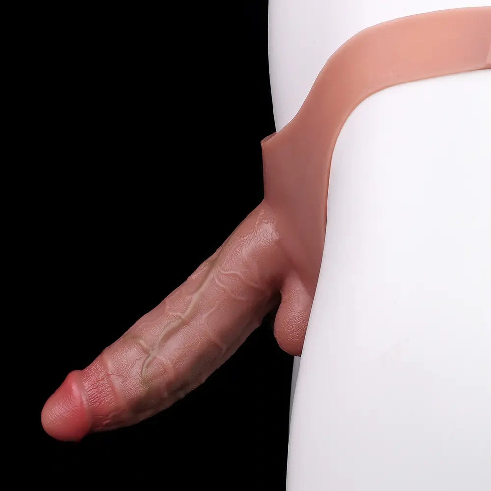 6.97in Hollow Penis Dildo Sleeve Silicone Soft Pants For Men Women Sex