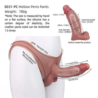 6.97in Hollow Penis Dildo Sleeve Silicone Soft Pants For Men Women Sex