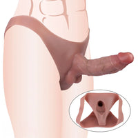 6.97in Hollow Penis Dildo Sleeve Silicone Soft Pants For Men Women Sex