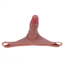 6.97in Hollow Penis Dildo Sleeve Silicone Soft Pants For Men Women Sex