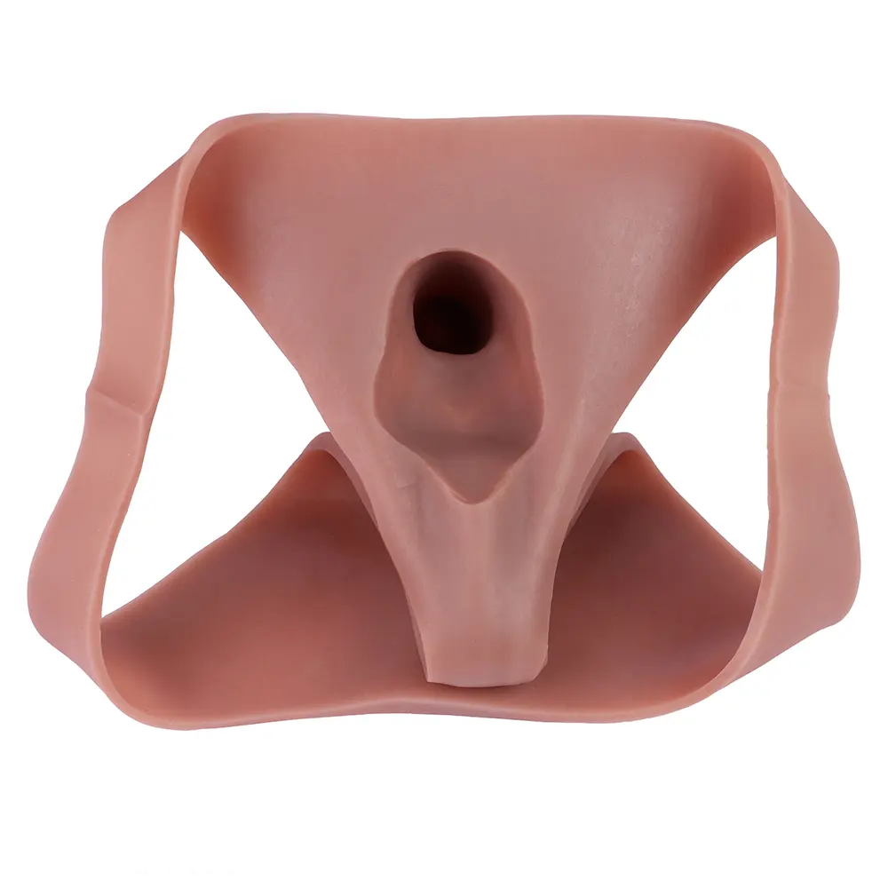 6.97in Hollow Penis Dildo Sleeve Silicone Soft Pants For Men Women Sex