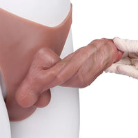 6.97in Hollow Penis Dildo Sleeve Silicone Soft Pants For Men Women Sex