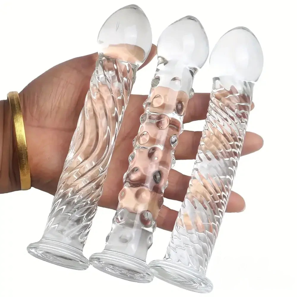 6.9in Clear Real Glass Crystal Dildo For G-Spot Vaginal Sex Stimulation