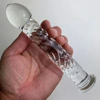 6.9in Clear Real Glass Crystal Dildo For G-Spot Vaginal Sex Stimulation