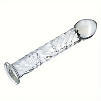 6.9in Clear Real Glass Crystal Dildo For G-Spot Vaginal Sex Stimulation
