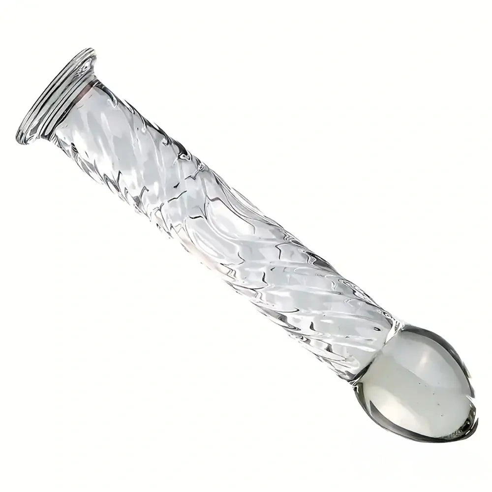 6.9in Clear Real Glass Crystal Dildo For G-Spot Vaginal Sex Stimulation