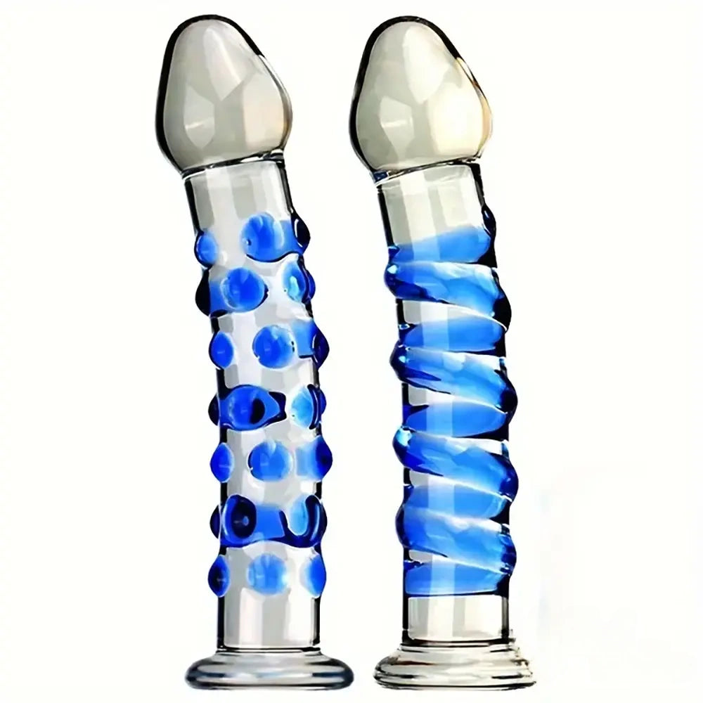 6.9in Clear Spiked Spiral Glass Dildo For Anal Vaginal Stimulation