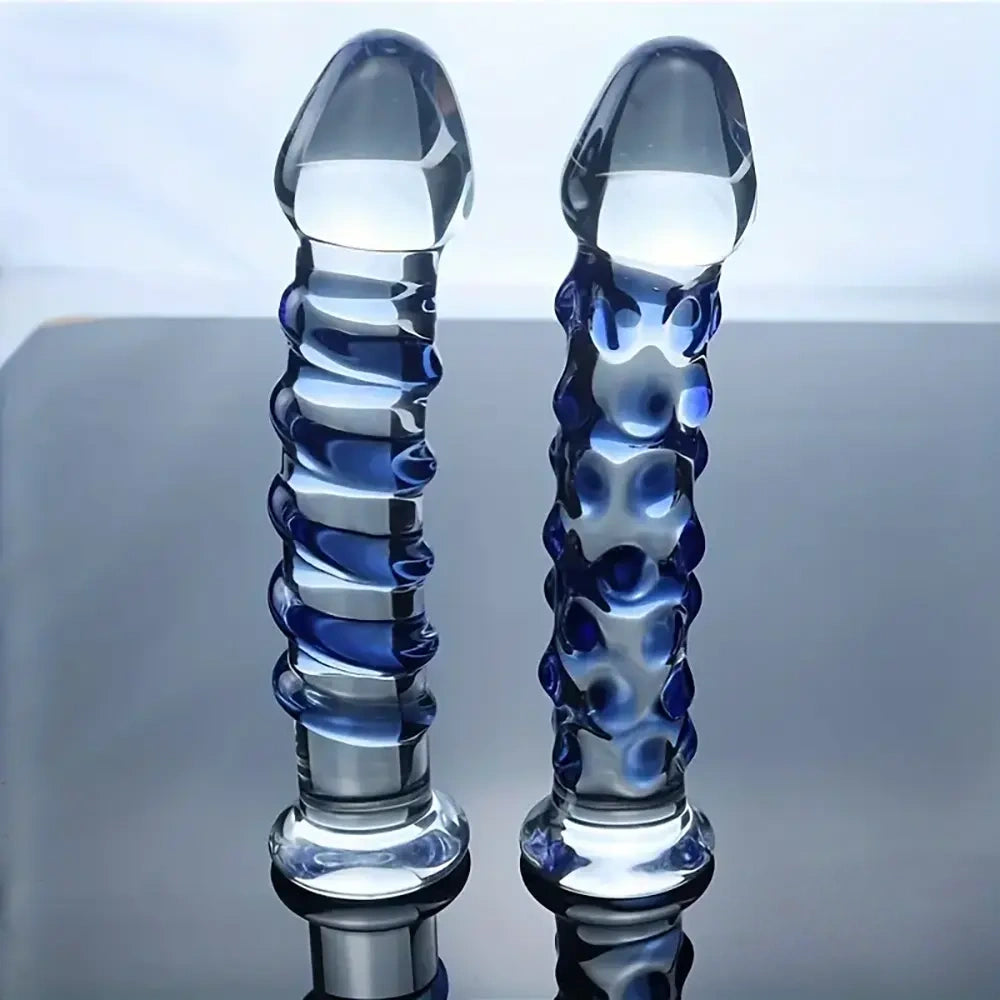 6.9in Clear Spiked Spiral Glass Dildo For Anal Vaginal Stimulation