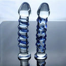 6.9in Clear Spiked Spiral Glass Dildo For Anal Vaginal Stimulation