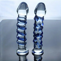 6.9in Clear Spiked Spiral Glass Dildo For Anal Vaginal Stimulation