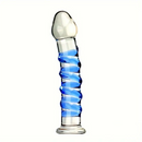 6.9in Clear Spiked Spiral Glass Dildo For Anal Vaginal Stimulation