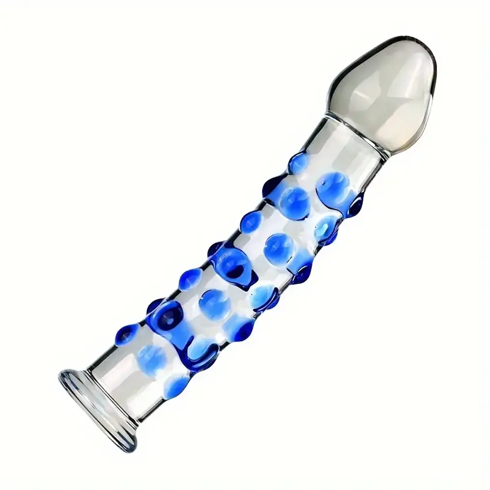 6.9in Clear Spiked Spiral Glass Dildo For Anal Vaginal Stimulation