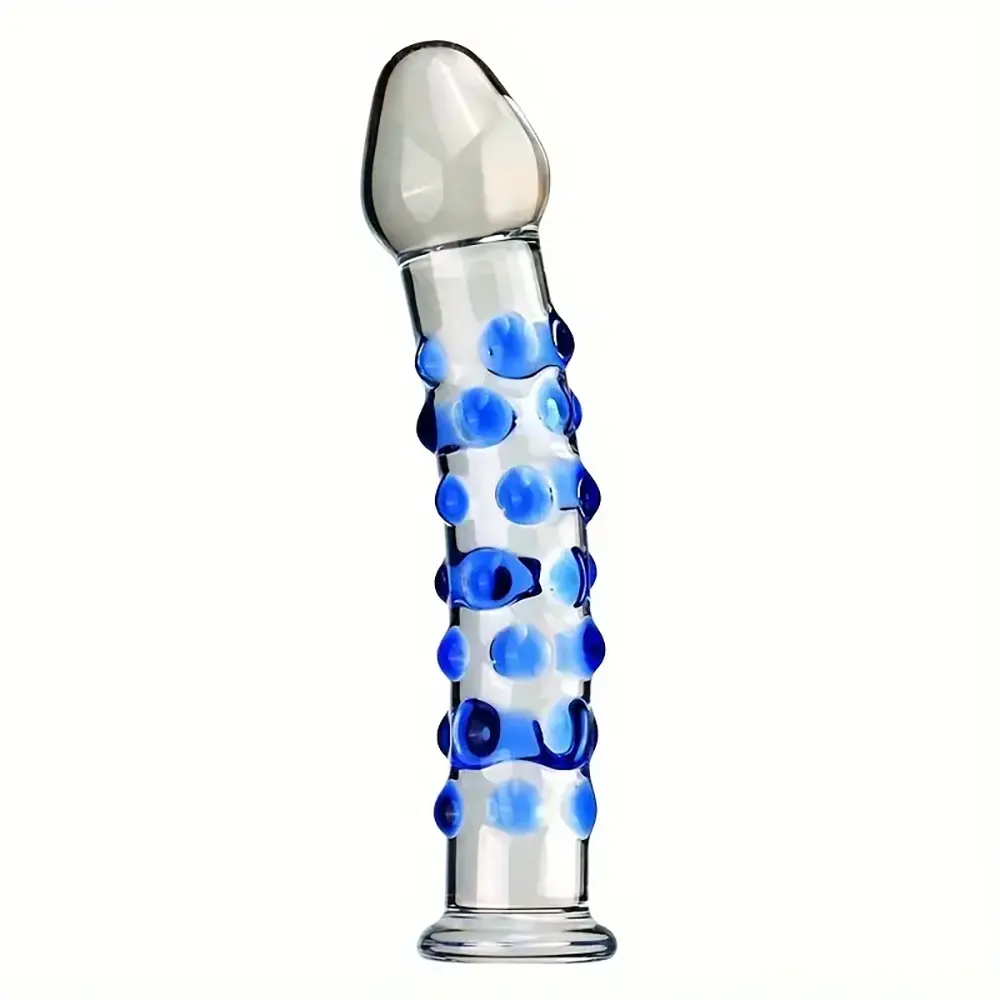 6.9in Clear Spiked Spiral Glass Dildo For Anal Vaginal Stimulation