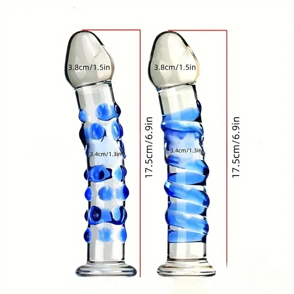 6.9in Clear Spiked Spiral Glass Dildo For Anal Vaginal Stimulation