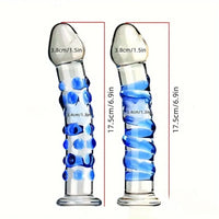 6.9in Clear Spiked Spiral Glass Dildo For Anal Vaginal Stimulation