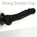 6.9in Realistic Skin-Feel Silicone Black Personal Massager Women Dildo