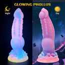 8.14in Colorful Silicone Flexible Fantasy Big Luminous Monster Dildo